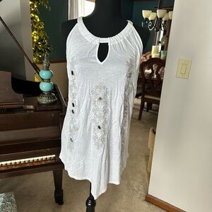 White Embroidered Women's Top